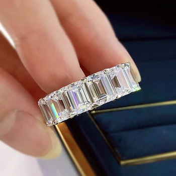 2021 Нови Луксозни Годежни пръстени от сребро 925 проба за шаферки Дамски висулки 5*7 мм Высокоуглеродистое диамантен пръстен Изискани бижута Подарък
