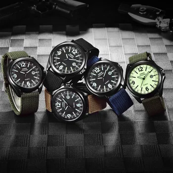 Мъжки часовник 2020 XINEW Мъжки часовник Модерен Блясък Дата на Кварцови часовници Армейски войници Военен Найлонов ремък Часовници Мъжки Спортни часовници