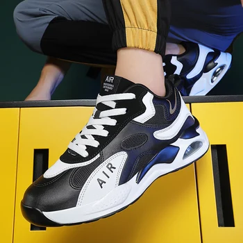 Въздухът Есен Зима Мъжете Открит Ежедневни Спортни Баскетболни Обувки за Мъже с Висок Покрив Дишаща Възглавница За Джогинг Оригинални Маратонки