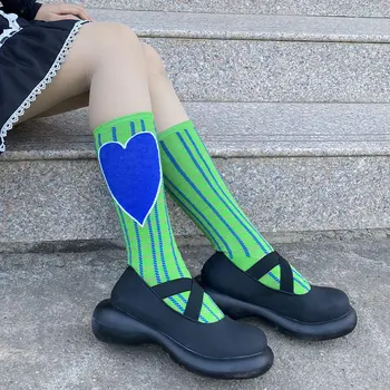 Харадзюку Любов Каре чорапи до прасците Дамска мода Японски сладки чорапи до коляното Лолита Kawai JK Академия на дамски Чорапи