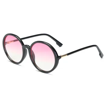 Vintage слънчеви очила Дамски кръгли Луксозни маркови дизайнерски слънчеви очила с UV400 с наклон Дамски Ретро - градиентные черни, лилави слънчеви очила