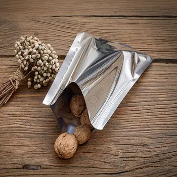 100 бр./лот плосък джоб, 30*40 см сребриста чанта от алуминиево фолио-алюминизированный пакет за пакетиране на фъстъци от mylar термосвариваемые торбички за съхранение на хранителни продукти
