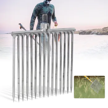 Вилица за гарпуна от неръждаема стомана с 15 клипса за риболов на открито