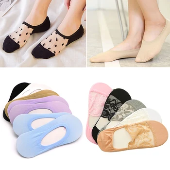 3 чифта Дамски чорапи-невидимки за лодки Дамски къси чорапи Женски женски Плитки чорапи с отворена уста и Чехли за баня в летен стил