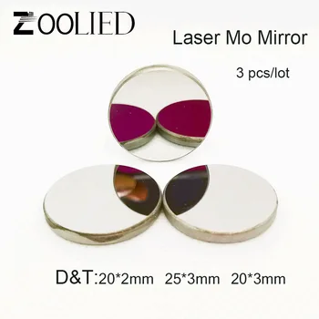 3шт Диаметър 20 мм и Дебелина 2 мм Mo Огледала Обектив Отразяващи Огледала, За да CO2 Лазерна Гравировальной Рязане Mo kMirror