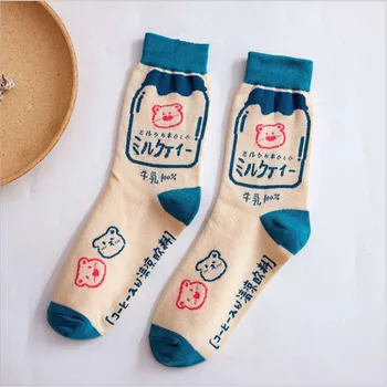 Летни Нови Чорапи с тръбите Японски Тенденция Мода Карикатура Сладък Дамски Чорапи Студентски Дълги Чорапи Памучни Чорапи Дишащи