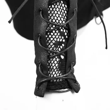 Пънк-жилетка с нарукавником Готическия Черен Топ Тениски за жените Летни Дамски блузи с открити рамене Фитнес облекло T339