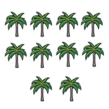 10 бр. кокосови палми ивици икони за дрехи, ютия бродирана нашивка апликация ютия на нашивках шевни аксесоари за дрехи