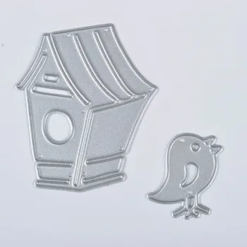 2 елемента Птичи Къща Режещи Удари Шаблони Албум за Scrapbooking Хартиена Картичка Занаят САМ