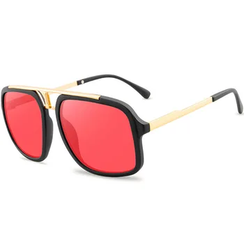 Нова Мода Слънчеви очила в голяма рамка, Мъжки Квадратни Метални Слънчеви Очила Дамски Vintage Слънчеви Очила Реколта с Високо Качество