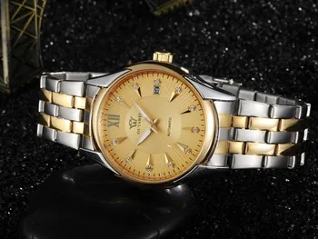 Луксозна марка OUYAWA Relojes Hombre Мъжки Автоматичен часовник самостоятелно ликвидация За мъже с пълна стомана каишка Модерен Класически мъжки ръчен часовник Horloge