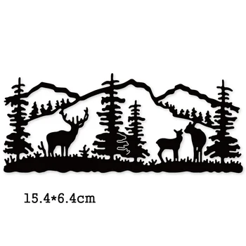 Планински елен дърво За рязане на метал Щанци 2020 Занаяти Прес-форма Шаблони за 