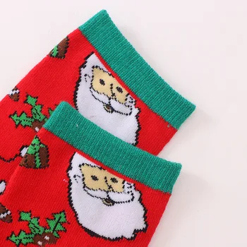 Коледни чорапи Дамски Забавни Дядо Коледа Коледна Елха Снежен Лосове Памучни чорапи Мъжки Нова година Коледна украса Чорапи за момичета
