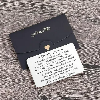 Шърман се Произвеждат по поръчка на карта за поставяне на чантата си от Неръждаема стомана, за подарък на Съпруга си, майка и татко Подаръци за Деня на Благодарността