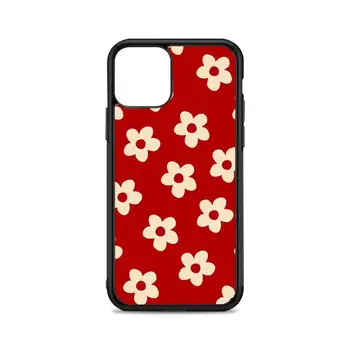 червено цвете калъф за телефон iPhone 12 mini 11 pro XS Max X XR 6 7 8 plus SE20 Висококачествен силиконов TPU и твърд пластмасов калъф
