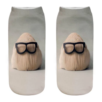 Дамски нова 3D печат Забавни чорапи за хамстери Унисекс, сладки мультяшные къси чорапи за глезените, чорапи серия 