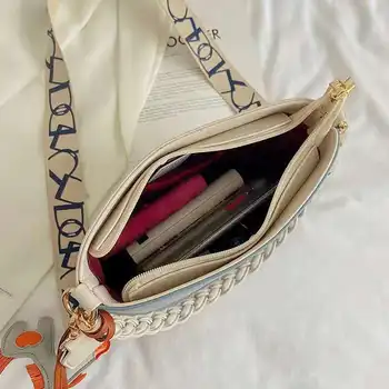 2021 Нова дамска чанта Модерни Ежедневни чанти през рамо от изкуствена кожа с широк пагон Чанта-месинджър Модерна чанта Сладко чанта на рамото