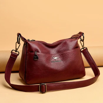 Ежедневните малки чанта през рамо за жени 2020 Обикновена Луксозни чанти от мека кожа, Дамски чанти Дизайнерски Проста чанта на рамото Sac