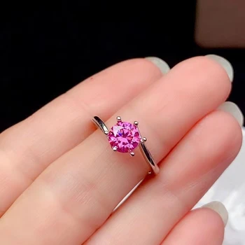 Ново хрупкави rose муассанитовое пръстен за жени, бижута годежен пръстен за сватба днешно сребърен пръстен проба 925 подарък за рождения ден 1 карати скъпоценен камък