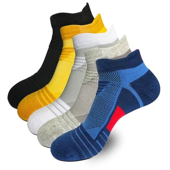 5 двойки модни памучни компрессионных чорапи за мъже с добро качество дебели дишащи глезена на екипажа стръмни и къси чорапи сокс calcetines hombre