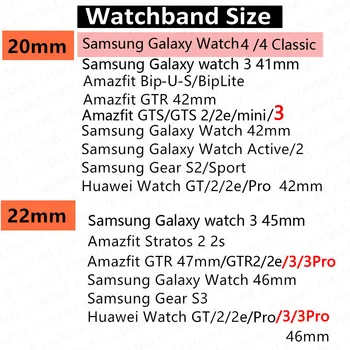 каишка 20 мм/22 мм за Samsung Galaxy wacth 4/Класически/46 мм/Активни Gear S3 Frontier amazfit GTR GTS гривна Huawei GT/2/3/Професионална група
