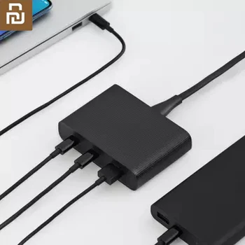 Xiaomi ZMI USB Зарядно устройство 65 W Настолна Бързо зареждане (3 порта) захранващ Адаптер Малко и удобно Зарядно устройство за вашия лаптоп, Зарядно устройство за мобилен телефон