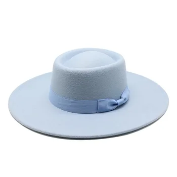 8 см Свинско капачка за жени, дамская елегантна шапка в стил ретро, британска вълна джаз шапка, есенно - зимна однотонная панамская шапка