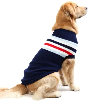 Модни шарени Пуловери за кучета Топла вязаная вълнена дрехи за домашни любимци Вязаный пуловер Коледно облекло за Хъски Йорк Булдог