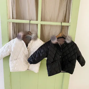 Носете си дрехи с памучен хастар от двете страни на Дрехи за момичета Детско зимно палто Облегающая памучен яке за момчета и момичета