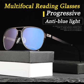 Автоматична корекция на Мультифокальные Очила за четене на Мъже, Жени Прогресивни Очила за далекогледство срещу синия лъч от Далечния и близкия двойно предназначение