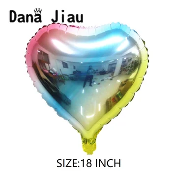 Danajiau 18-инчов градиентный дъгата цвят гелиевый балон Индивидуалност честит рожден ден украса за партита инструмент за възрастни церемониални топки
