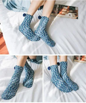 Чорапи за секс Есен/зима топъл коралов руно бонбони оцветени дамски чорапи ежедневните домашни чорапи чорапи за торта чорапи за сън