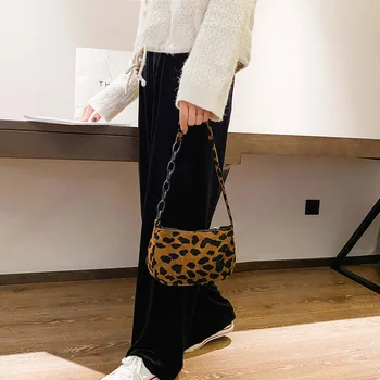 Леопардовый модел Зебра Чанти под мишниците на Жените тъканни веригата на рамото на Реколтата, чанти, Вечерни парти в Чантата си Клатчи Портфейл