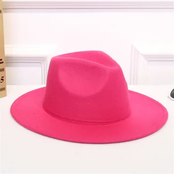 Дамски сминаемая вълнена фетровая шапка от провинцията Панама с широка периферия и колан обикновена vintage слънчеви шапки сомбреро mujer verano Дамски Шапка