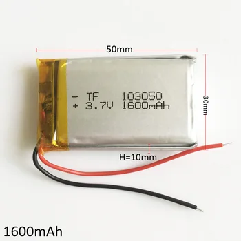 10 бр 3,7 1600 mah lipo акумулаторна батерия 10*30*50 мм и литиево-полимерна литиево-йонни елементи за високоговорители GPS DVD-рекордер камерата