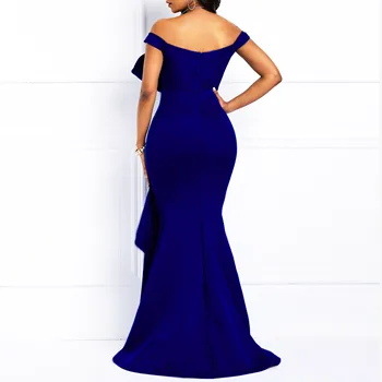 Луксозна вечерна рокля Gwon 2021 Официален официална вечеря Елегантни африкански жени Перлена Сватба във Синьото бельо Макси Дълга рокля Русалка