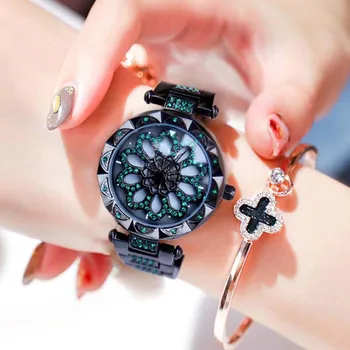 Дамски часовник с кристали Женствена рокля Дамски часовници с диаманти Луксозна марка Гривна Ръчен часовник дамски кристални кварцови часовници relojes mujer