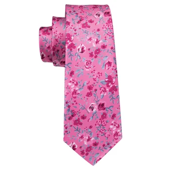 Модерен Дизайн Розова Вратовръзка с Флорални принтом За мъже Подаръци Бари.Копринени вратовръзки, Ван, Носни Кърпички, Копчета За копчета за ръкавели, Бизнес Комплекти Бари.Ван ЛН-5368