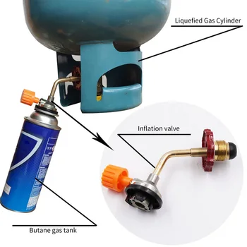 1бр Открит Газова Бутилка Надуваем Клапан Балон Газ Комплект За Надувания Къмпинг Бутан Газ за Еднократна Употреба Адаптер колело презрамки Свързване на Клапа