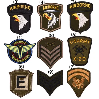 Въздушно-амфибийни войски Желязо на Значках Бродерия Тъканни ленти за мъже Апликация на Военно звание Форма на САЩ военновъздушните сили на Емблемата на рамото
