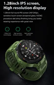 K22 Смарт часовници За мъже 400 ма Голяма Батерия, Възпроизвеждане на музика Фитнес тракер, Bluetooth-съвместими предизвикателство Спортни Смарт часовници Наблюдение на здравето