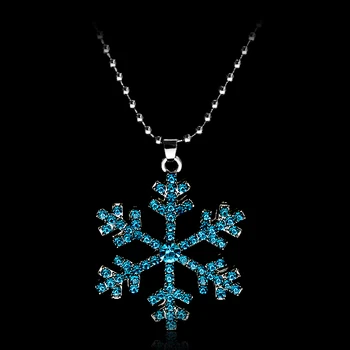 Нова Снежна Колие Снежинка Медальон Бижута на Crystal Планински Кристал Снежна цвете Излиза Колие Животно Елен Висулка Верига Огърлица