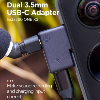За Прехвърляне на Микрофони Insta-360 С ЕДИН Порт USB X2 С Две Микрофонными Адаптери