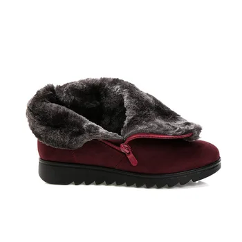 Дамски зимни зимни обувки плюс кадифе топли нескользящие ботильоны голям размер Удобни дишащи памучен обувки botas de mujer zapa