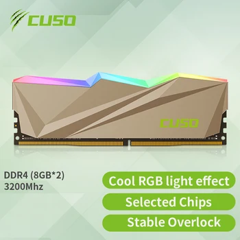 Оперативна памет CUSO DDR4 8 GB 2 X, 3200 Mhz 3600 Mhz Memoria RAM Саблезубая серия RGB Памет DIMM Настолна детска памет
