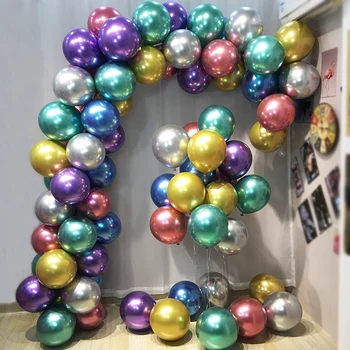 10шт лъскав метален перли латекс дебел балон хромиран метален цветен балон, рожден ден, сватбена украса 12 инча