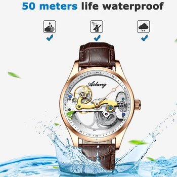 Механични часовници AILANG Автоматично Мъжки Спортни часовници Кухи Машина, Най-добрата марка за Мъжки Ръчен часовник Водоустойчив часовник manne 2021
