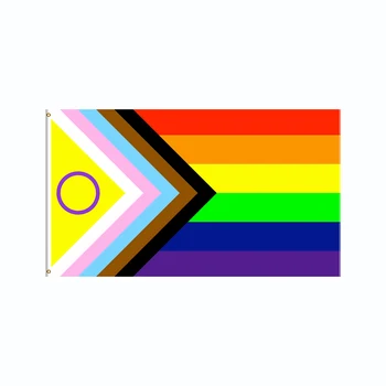 Сянъин Виси 90x150 см Дъгата Флаг на ЛГБТ Гордостта Напредък За Украса