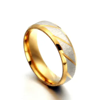 Годежен пръстен от неръждаема стомана за Жени и мъже, Класически Златист Цвят на Годежни Пръстени, Бижута на марката EKUSTYEE