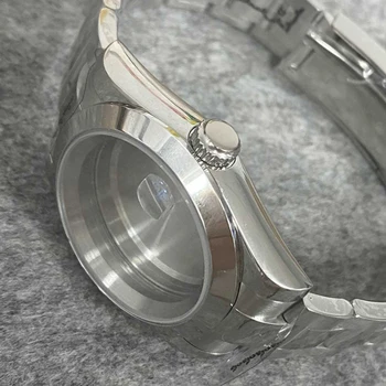39 мм Сапфирен Кристал Корпус Часа от Неръждаема Стомана +Каишка Комплекти за NH35/NH36 Механизъм, Каишка За часовник Защитната Обвивка на Кутията часовници